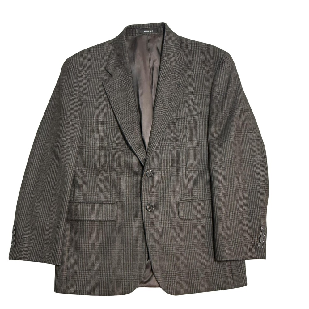 Lauren Ralph Lauren Blazer Mens 38 Brown Wool Plaid Two Button Sport Coat Tweed